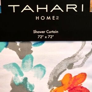 Tahari Floral Fabric Shower Curtain 72 x 72 Brand New